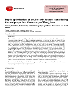 Depth optimisation of double skin façade, considering thermal properties Case study of Karaj, Iran