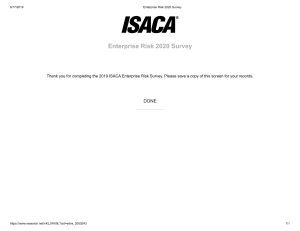 Enterprise Risk 2020 Survey