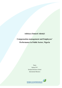 Compensation Management & Employee Performance in Nigeria