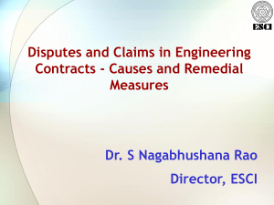 Disputes and Claims in Engineering Contracts - 18.07.07
