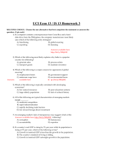 UCI Econ 13 / IS 13 Homework 3. Graded A