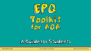 EPQ Toolkit for AQA