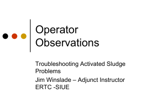 Wastewater Treatment - Operator Observation