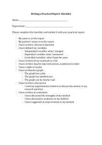 Checklist Writing a Practical Report