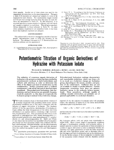 Potentiometric Titration of Organic Derivatives of Hydrazine with Potassium Iodate - mcbride1953