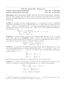 PDEs - Heat Equation in Polar Coordinates; Eigenvalue ODE; Separation of Variables