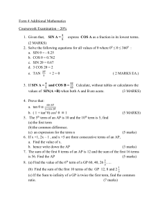 Form 4 Additional Mathematics coursework