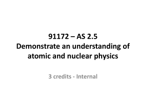 91172 - Demonstrate understanding of atomic and nuclear physics