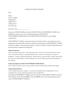 Grant Proposal Letter of Inquiry Sample