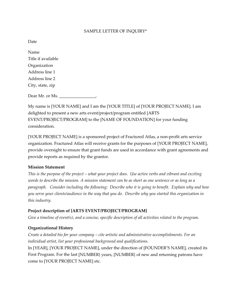 Grant Proposal Letter Of Inquiry Sample   025345597 1 B556f7ef729bee5552cac18ba65d3876 768x994 