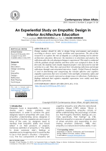 An Experiential Study on Empathic Design in Interior Architecture Education