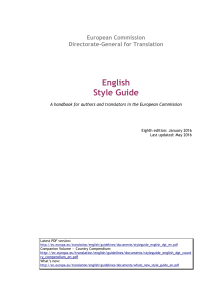 English Style Guide - A handbook for authors and translators in the European Commission
