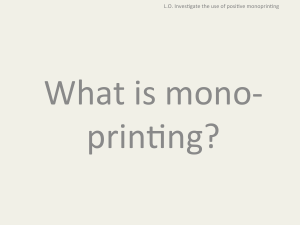 Y9 Monoprinting  lesson