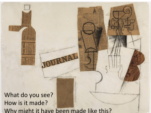 Art lesson - bottle collages
