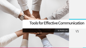 Tools for Effective Communication