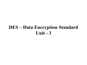 DES – Data Encryption Standard