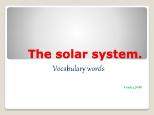 The solar system vocabs