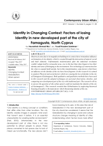 Identity in Changing Context: Factors of losing Identity in new developed part of the city of Famagusta, North Cyprus 