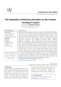 The inspiration of Bauhaus principles on the modern housing in Cyprus 