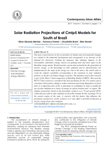 Solar Radiation Projections of Cmip5 Models for South of Brazil 