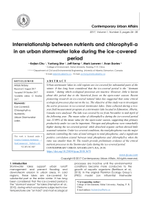 Interrelationship between nutrients and chlorophyll-a in an urban stormwater lake during the ice-covered period 