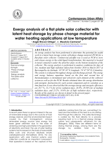 Exergy analysis of a flat plate solar collector with latent heat storage by phase change material for water heating applications at low temperature 