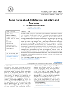 Some Notes about Architecture, Urbanism and Economy 