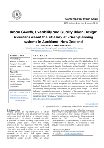 Urban Growth, Liveability and Quality Urban Design: Questions about the efficacy of urban planning systems in Auckland, New Zealand 