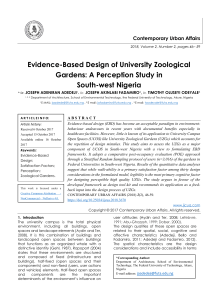 Evidence-Based Design of University Zoological Gardens: A Perception Study in  South-west Nigeria