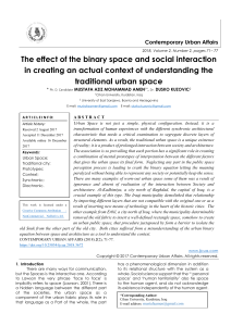 The effect of the binary space and social interaction in creating an actual context of understanding the traditional urban space 