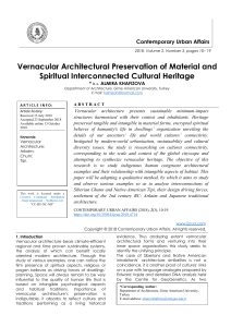 Vernacular Architectural Preservation of Material and Spiritual Interconnected Cultural Heritage 