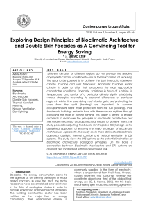 Exploring Design Principles of Bioclimatic Architecture and Double Skin Facades as A Convincing Tool for Energy Saving 
