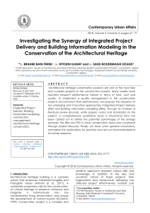 Investigating the Synergy of Integrated Project Delivery and Building Information Modeling in the Conservation of the Architectural Heritage 