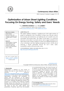 Optimization of Urban Street Lighting Conditions Focusing On Energy Saving, Safety and Users’ Needs 