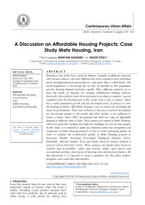 A Discussion on Affordable Housing Projects; Case Study Mehr Housing, Iran