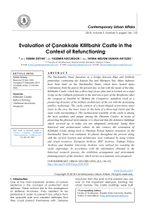 Evaluation of Çanakkale Kilitbahir Castle in the Context of Refunctioning