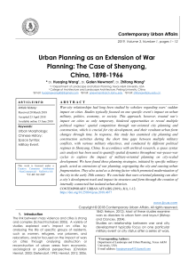 Urban Planning as an Extension of War Planning: The Case of Shenyang,  China, 1898-1966