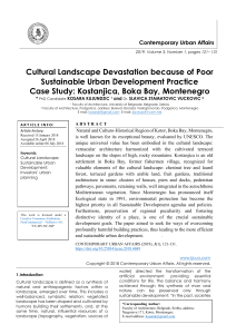 Cultural Landscape Devastation because of Poor Sustainable Urban Development Practice Case Study: Kostanjica, Boka Bay, Montenegro