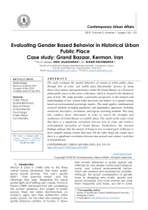 Evaluating Gender Based Behavior in Historical Urban Public Place Case study: Grand Bazaar, Kerman, Iran 