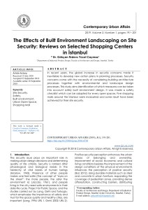 The Effects of Built Environment Landscaping on Site Security: Reviews on Selected Shopping Centers in İstanbul 
