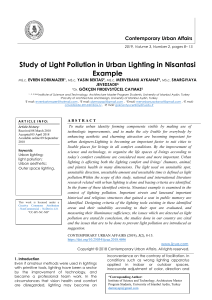 Study of Light Pollution in Urban Lighting in Nisantasi Example 