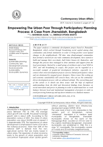 Empowering The Urban Poor Through Participatory Planning Process: A Case From Jhenaidah, Bangladesh 
