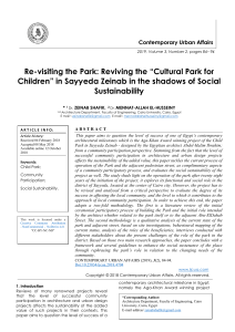 Re-visiting the Park: Reviving the “Cultural Park for Children” in Sayyeda Zeinab in the shadows of Social Sustainability