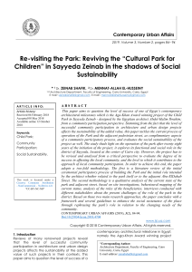 Child Park in Sayyeda Zeinab: Social Sustainability & Community