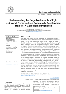 Understanding the Negative Impacts of Rigid Instituional Framework on Community Development Projects: A Case From Bangladesh 