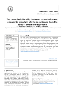 The causal relationship between urbanization and economic growth in US: Fresh evidence from the Toda–Yamamoto approach