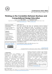 Thinking on the Correlation Between Bauhaus and Computational Design Education 