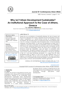 Why isn’t Urban Development Sustainable? An Institutional Approach to the Case of Athens, Greece