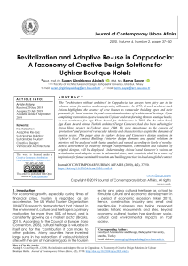 Revitalization and Adaptive Re-use in Cappadocia:A Taxonomy of Creative Design Solutions for Uçhisar Boutique Hotels 