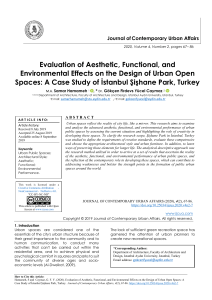 Evaluation of Aesthetic, Functional, and Environmental Effects on the Design of Urban Open Spaces: A Case Study of İstanbul Şişhane Park, Turkey
